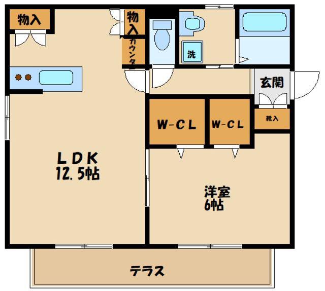 ヴァンベール町田(1LDK/1階)の間取り写真