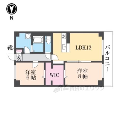 サンマリンニチベン(2LDK/4階)の間取り写真