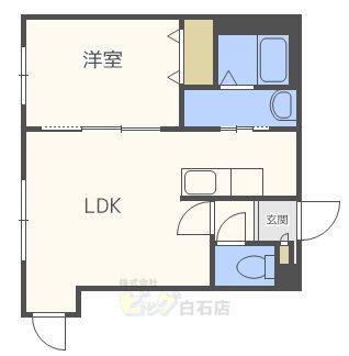 ルチアーノ白石(1LDK/2階)の間取り写真