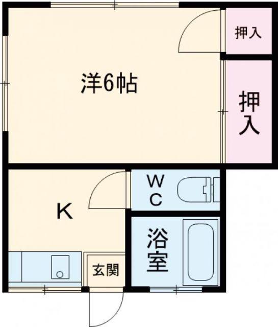 森田荘(1K/2階)の間取り写真