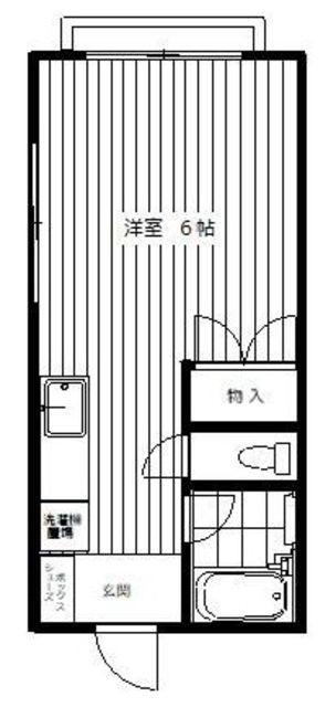 安藤コーポ(ワンルーム/2階)の間取り写真