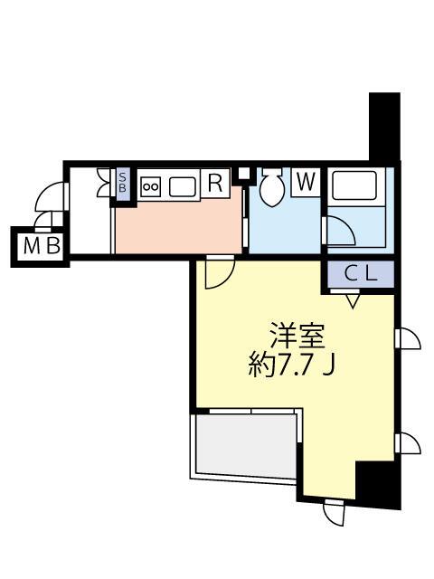 グランヴァンデュヴェール東京(1K/4階)の間取り写真