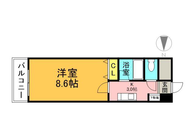 A2ビル(1K/5階)の間取り写真