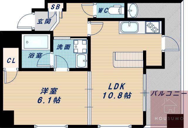 エステムプラザ江坂公園エイジアム(1LDK/4階)の間取り写真