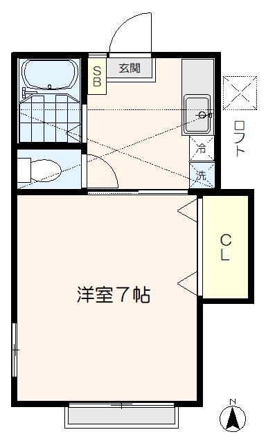 アーバンライフ(1K/2階)の間取り写真