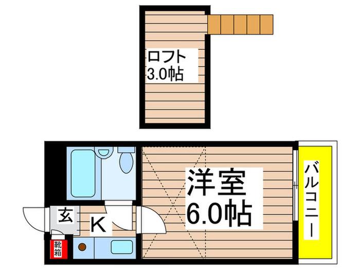 第3コーポ山田(1K/2階)の間取り写真