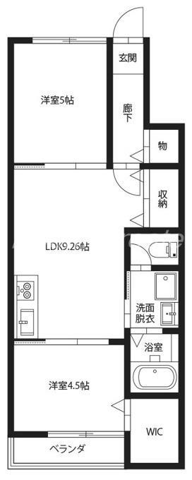 ピース・クレア(2LDK/1階)の間取り写真