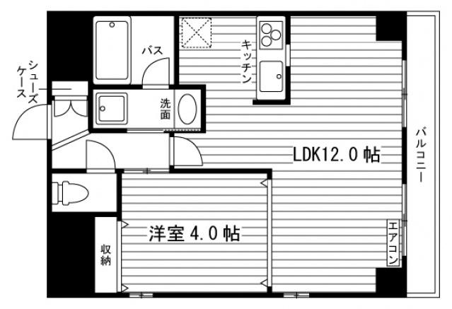 ユニエトワール岡山医大東(1LDK/10階)の間取り写真