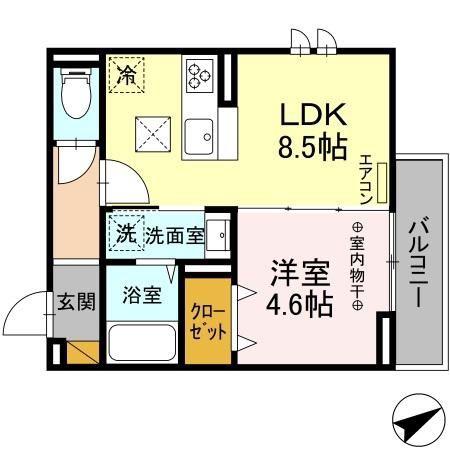 D-PALACE富士見(1LDK/3階)の間取り写真