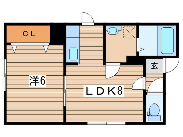 L・A平岸(1LDK/3階)の間取り写真