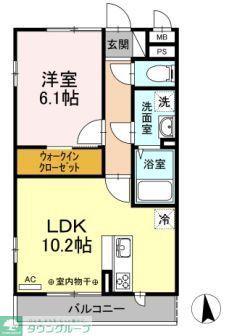 BLESS戸塚弥生台ブレス(1LDK/2階)の間取り写真