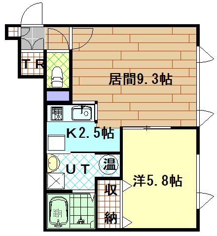 グランピア8-W4(1LDK/2階)の間取り写真