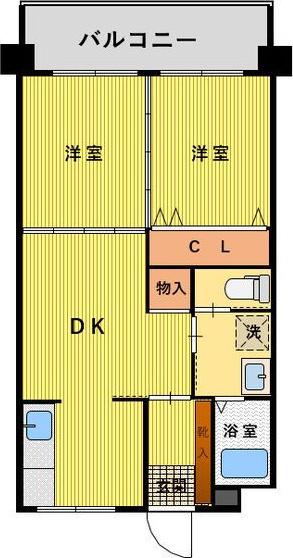 第二若葉ビル(2DK/1階)の間取り写真