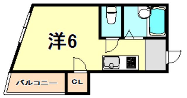 綱崎マンション(ワンルーム/2階)の間取り写真