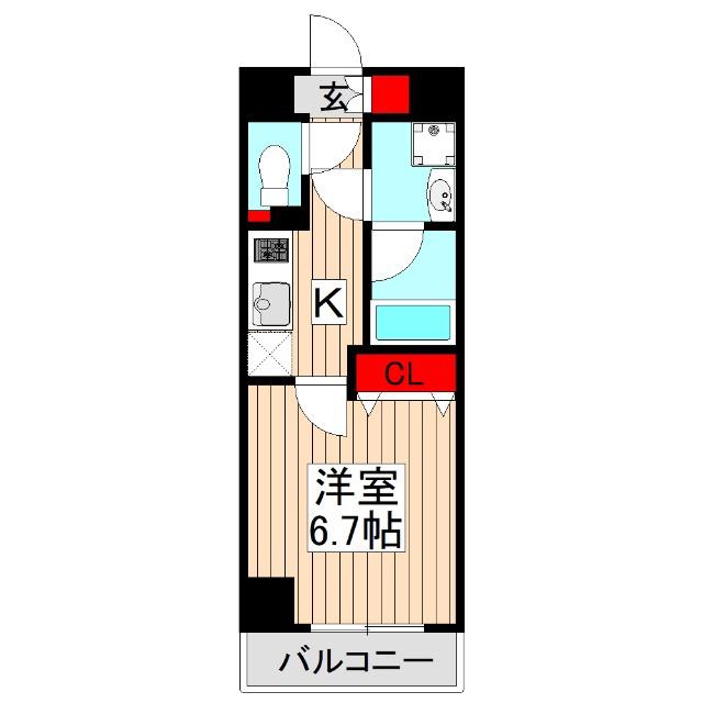 フレンシアノイエ成増(1K/2階)の間取り写真