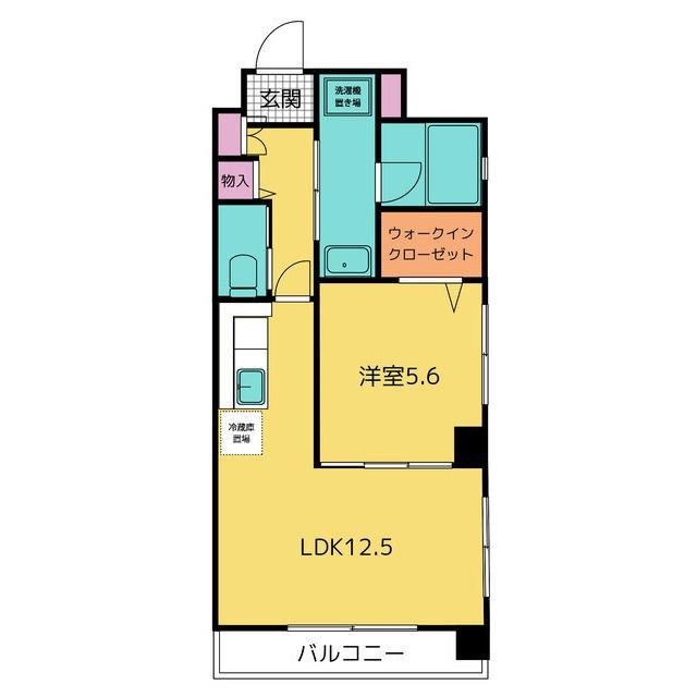 HABITARE更紗(1LDK/3階)の間取り写真