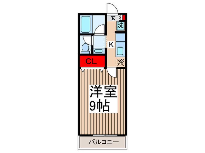 グレンデール洗足(1K/2階)の間取り写真