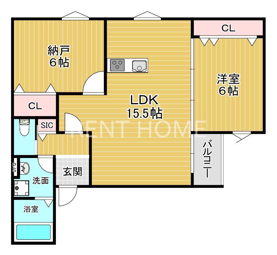 NAGAMORI新深江(2LDK/1階)の間取り写真