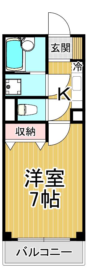 アインツェルハウス(1K/2階)の間取り写真