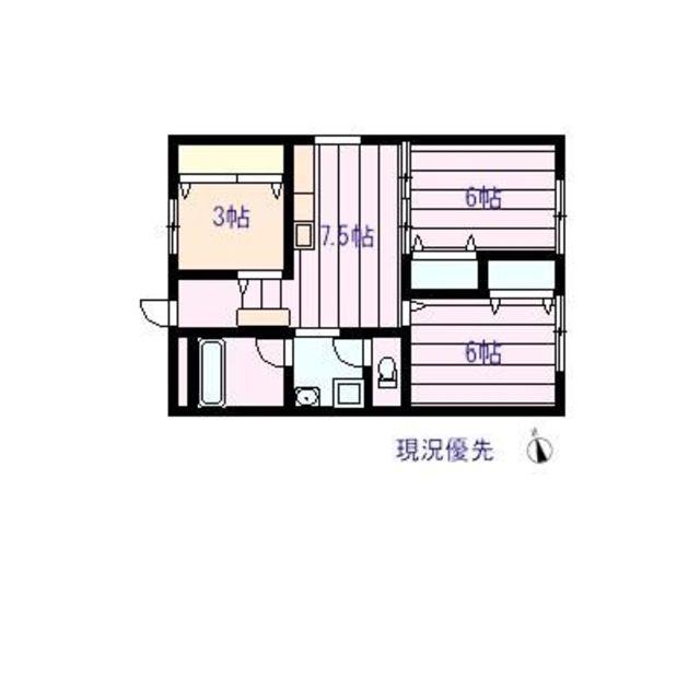 陶山ハイツ(3DK/3階)の間取り写真