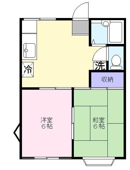 シャトーセゾン(2DK/1階)の間取り写真