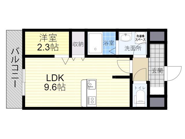 トレステーラ顕徳(1LDK/8階)の間取り写真