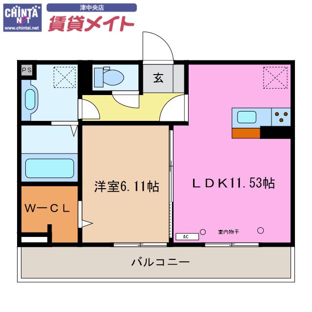 D-ROOM渋見町(1LDK/2階)の間取り写真