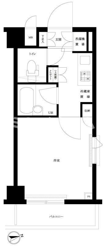 ルーブル京浜蒲田(1K/8階)の間取り写真