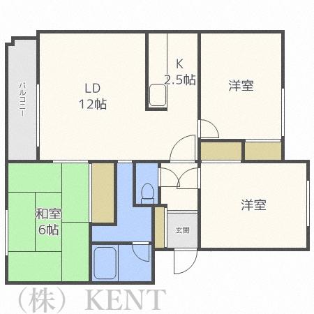 T・ブラウン(3LDK/3階)の間取り写真