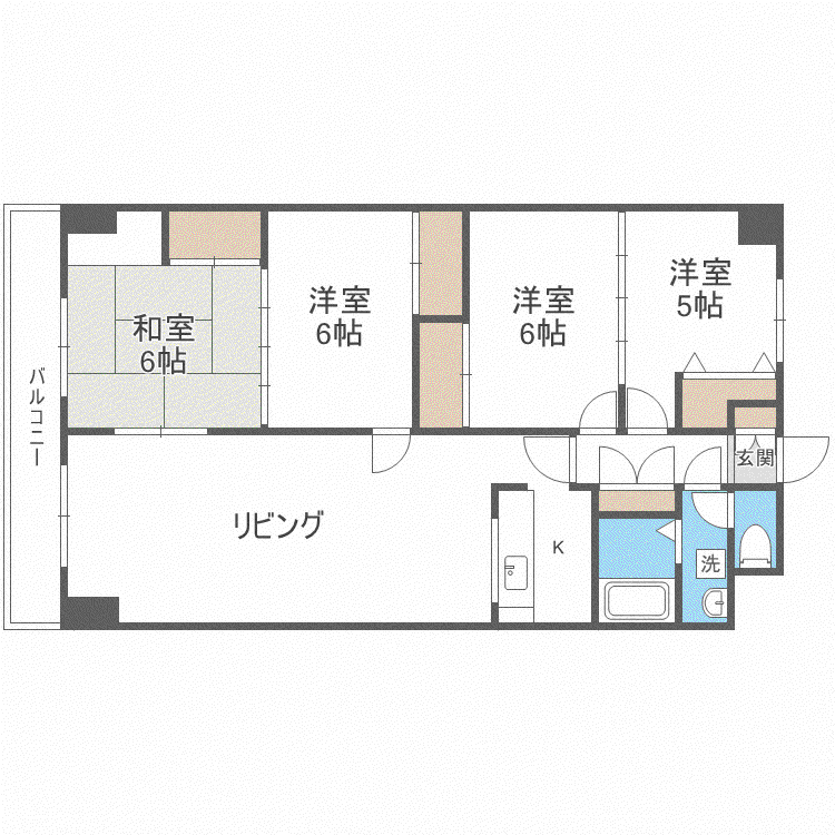 リベル元町(4LDK/7階)の間取り写真