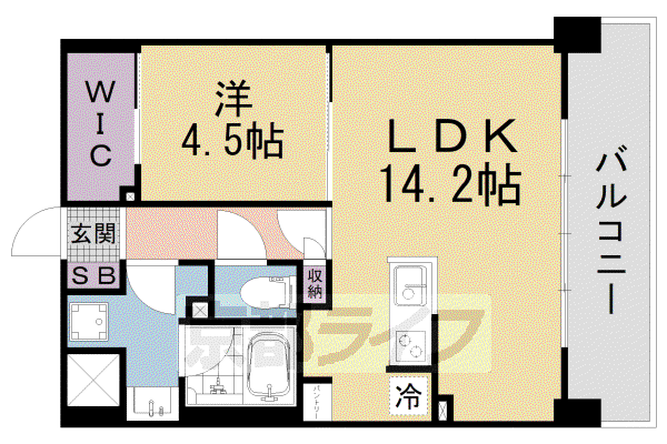 ブランシエスタ山科大塚(1LDK/7階)の間取り写真