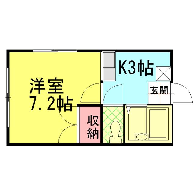 コーポ千木(1K/1階)の間取り写真