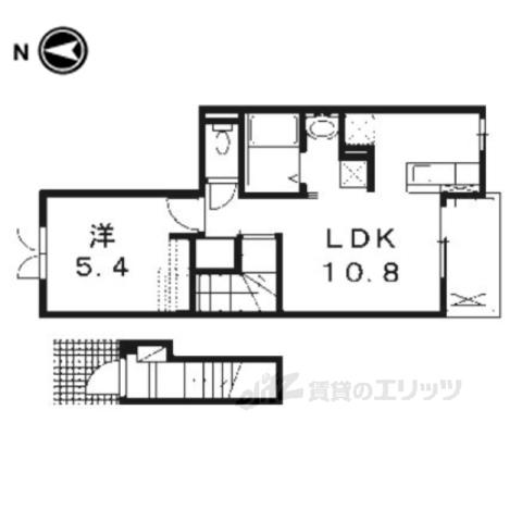ジュネビーブ Ⅱ(1LDK/2階)の間取り写真