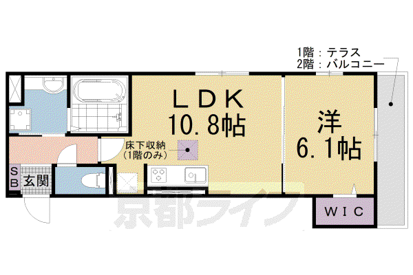 ASUKAIV(1LDK/2階)の間取り写真