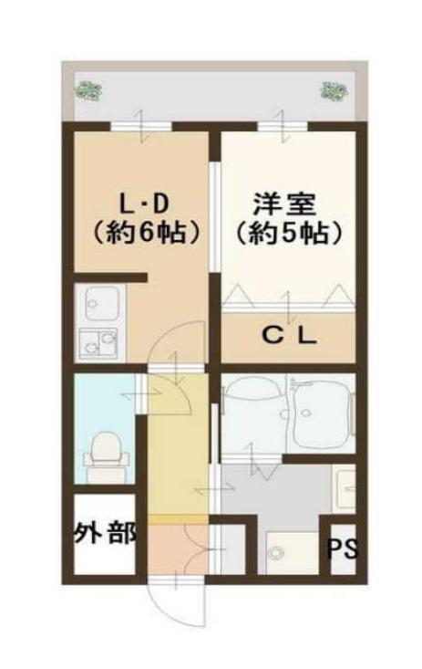 エスタブレ南森町(1DK/5階)の間取り写真