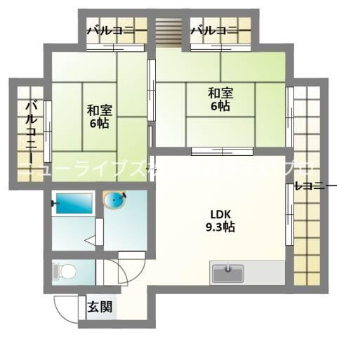 ベルメゾンエム(2LDK/5階)の間取り写真
