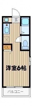 パークコーポ(ワンルーム/1階)の間取り写真