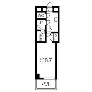 フィオーレ関田(1K/5階)の間取り写真