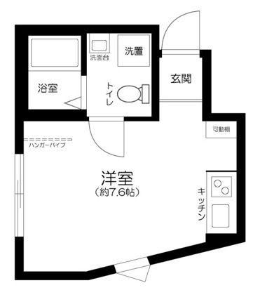 フォレスト西新井(ワンルーム/1階)の間取り写真