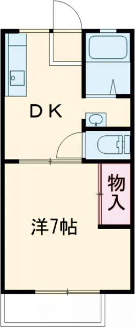 東栄ハイツ C(1DK/2階)の間取り写真
