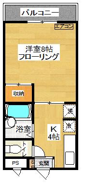 コアクレスト上草柳 Ⅰ(1K/1階)の間取り写真