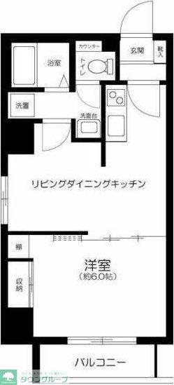 パークサイド東陽(1LDK/5階)の間取り写真