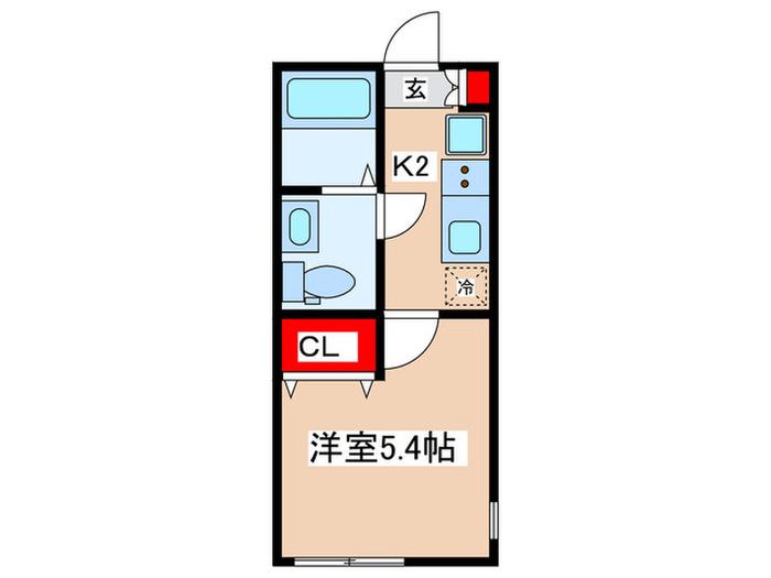 LAVIEESTBELLE横浜白楽(1K/1階)の間取り写真