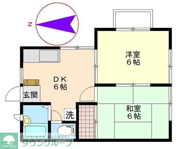 ミルハウス(2DK/2階)の間取り写真