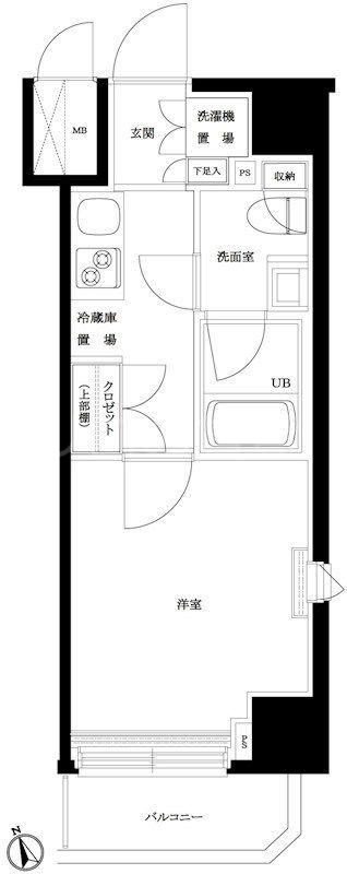 ルーブル新丸子(1K/2階)の間取り写真