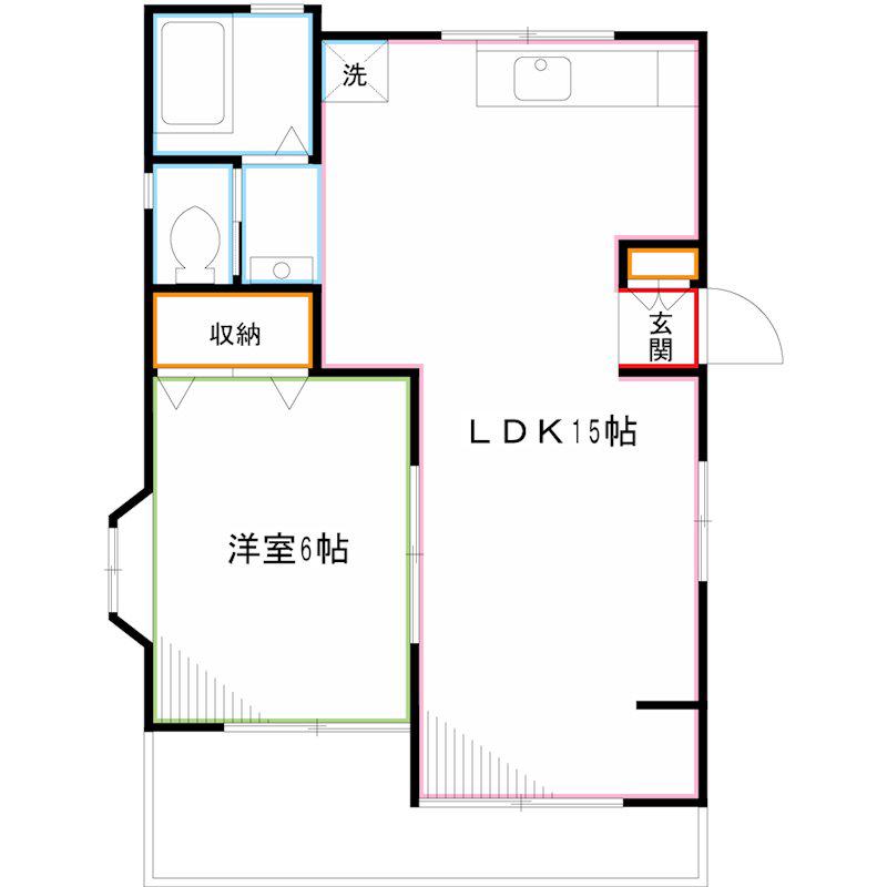 カーサNK(1LDK/1階)の間取り写真
