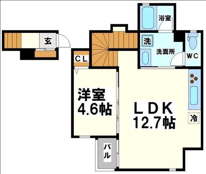 RUSSET SQUARE(1LDK/2階)の間取り写真