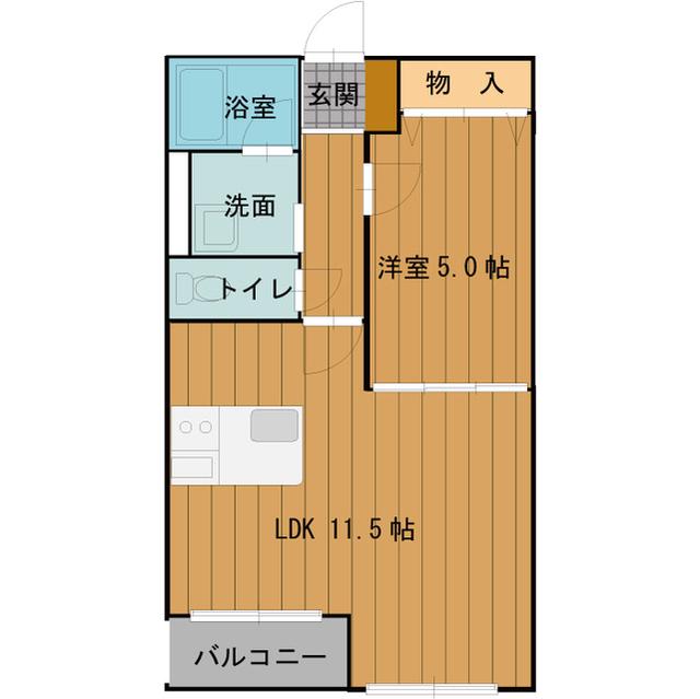 フレシール(1LDK/2階)の間取り写真