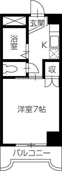 佐古一番町ハイツA(1K/2階)の間取り写真