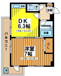 ロイヤルパレス代々木 2階(1DK/2階)の間取り写真